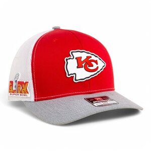 Kansas City Chiefs Super Bowl LIX 3D Snapback Trucker Hat- Red/ WHT/ Grey